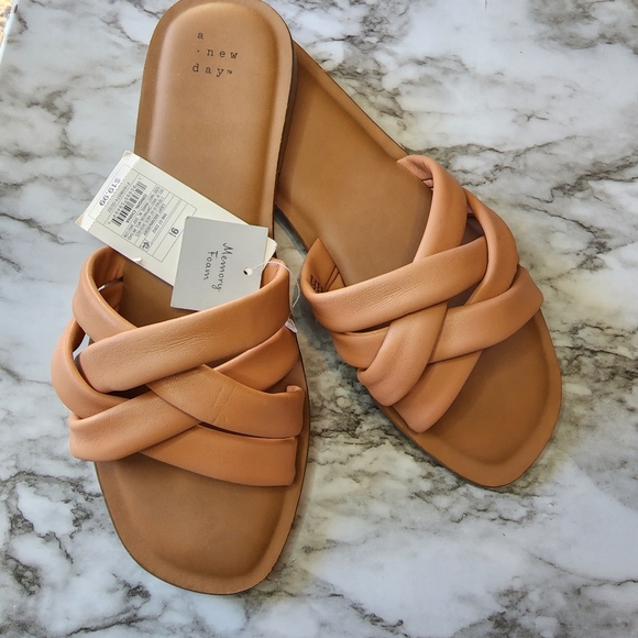 NWT A New Day Light Brown Rory Cushioned Straps and Memory Foam Insoles Sz 9.5 - Picture 5 of 13